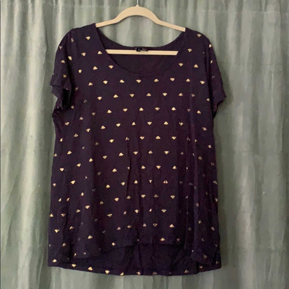 Cynthia Rowley adorable gold mreallic bees t shirt